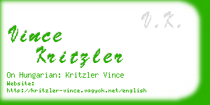 vince kritzler business card